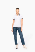 Polo femme manches courtes à liserés contrastés - Réf: K273 - 100% coton peigné - Marque: Kariban_4