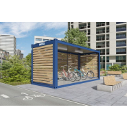 Bungalow extérieur avec plancher en lattes WPC et bois mélèze