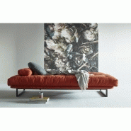 Canapé clic-clac convertible Innovation Living Fraction - 140x200 cm - Capitonné tissu Elegance Paprika_4