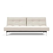 Innovation Living - Canapé-lit Splitback Chrome convertible 115x210 cm - Tissu bouclé Off White_4