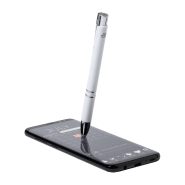 Stylo bille stylet antibactérien - plastique blanc - encre bleue - conforme ISO 22196_4