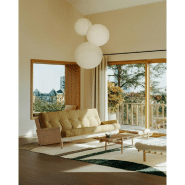 Canapé 3 places convertible Indie - Style scandinave - Futon taupe - Couchage 130x190 cm - Karup_4