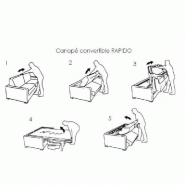 Canapé d'angle scandinave - 3 places convertible ouverture express - Matelas 16 cm - Sommier à lattes Renatonisi - Tweed Rose_4