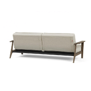 INNOVATION LIVING - Canapé lit design DUBLEXO Frej tissu Mixed Dance Natural - Convertible 115x210 cm avec accoudoirs laqués noirs_4