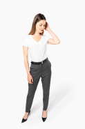 T-shirt Supima col V manches courtes femme - Kariban Réf: K3003 - Coton 100% - Toucher soyeux_4