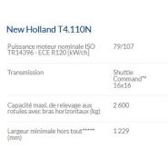 T4.110N tracteur agricole - New Holland - puissance maxi 79/107 kW/ch - cabine VisionView™ et transmission Dual Command™_4