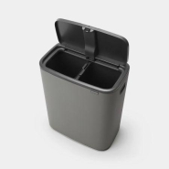 Poubelle Bo Touch Bin 2 x 30 litres - Mineral Concrete Grey - Idéale pour trier les déchets à la maison_4