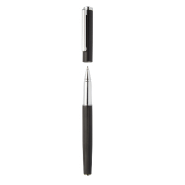 Set de stylos publicitaires - Stylo à bille et roller en aluminium texturé - Boîte cadeau noire_4