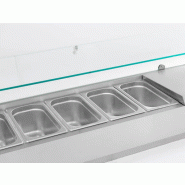 Saladette réfrigérée à poser 10 bacs gn 1/4 - vitrine à ingrédients de 200 cm_4