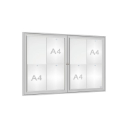 Vitrine d'intérieur anodisée - Affichage 2 à 18 A4 - Porte simple ou double battant_4