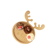 Assiette apéro Noël en bambou - Forme de renne - Couleur naturelle - 300g_4