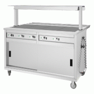 Buffet central mobile avec plaque chauffante 4 x GN 1/1 - Buffalo - JB187_4
