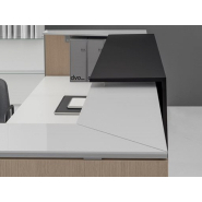 Banque d'accueil éclairée au design moderne et épuré - DV703 QUBO - Conception modulaire avec éclairage LED intégré_4