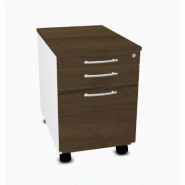 Caisson mobile pour dossiers suspendus - MDD - 3 tiroirs, Noyer_4