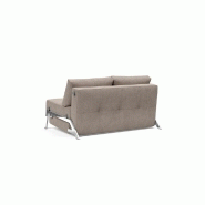 INNOVATION LIVING  CANAPÉ DESIGN CUBED 02 CHROME CONVERTIBLE 200*140 CM TISSU CORDUFINE, BEIGE_4
