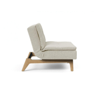 Fauteuil design Dublexo Eik convertible lit 90x115 cm - Pieds chêne naturel - Tissu Mixed Dance Natural_4