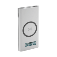 Power bank en plastique - 6000 mAh - Chargeur sans fil intégré - Ports USB et USB-C - Couleur blanche_4