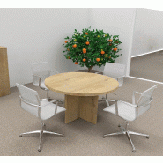 Table de réunion ronde TAK- Mobel Linea - Chêne veiné_4