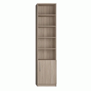 Composition armoire lit escamotable LUTECIA - Chêne naturel - Couchage 140x190 cm avec rangements intégrés_4