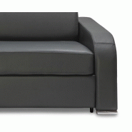 Canapé convertible express 160 cm Sofia Edition en cuir et PU Cayenne gris - Matelas 16 cm haute résilience_4