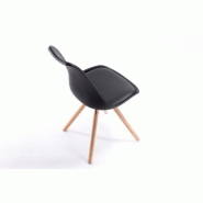 Lot de 2 chaises SANDO - Polypropylène noir avec coussin en polyuréthane et pieds en bois - Design chic et moderne_4