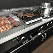 Grill à gaz à pierre de lave - 14 kW - Grille inclinable - Soubassement avec 2 portes incl.  - Mario 700 | GGM -GLK873C-GK866T_4