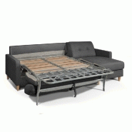 Canapé d'angle Norway - Matelas 16 cm - Système express - Sommier lattes Renatonisi - Tweed gris graphite_4