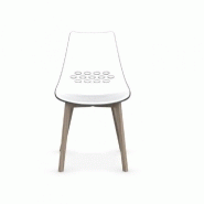 Lot de 2 chaises design Jam W - Transparent et bicolore - Piétement en frêne naturel - Fabrication italienne_4