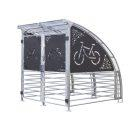 Abri sécurisé 6 vélos Coudon en tube galvanisé Ø 25 mm et toit en poly carbone alvéolaire de 6 mm_4