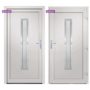 Vidaxl porte d'entrée blanc 98x190 cm pvc 3187892_4
