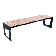 Banc urbain personnalisable en acier et bois mélèze