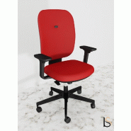 Fauteuil de bureau Alaia haut dossier - Sokoa - Rouge, Contact permanent, Sol dur_4