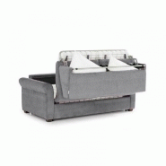 Canapé lit 3 places ROMANTICO - Convertible Express - Sommier à lattes 160 cm - Matelas Excellence 16 cm - Taupe_4