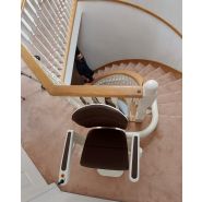 Monte-escalier monorail adapté aux escaliers arrondis - Handicare tournant Freecurve_4