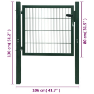 Vidaxl portillon 2d (simple) vert 106 x 130 cm 141747_4