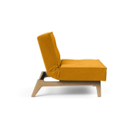 Innovation Living - Fauteuil Splitback Eik convertible en lit 90x115 cm - Pieds chêne naturel - Tissu Elegance Burned Curry_4