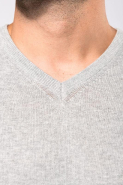 Pull col en V écoresponsable homme - Kariban - Réf: K980 - 50% coton biologique / 50% polyester recyclé_4