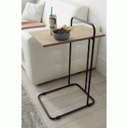 Table basse Enola - Placage chêne massif huilé - Piètement métal noir - Style industriel contemporain_4