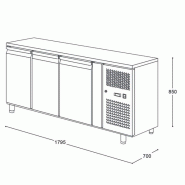 Table desserte positive centrale GN 1/1 profondeur 700 - 3 portes | L2g - GN3100TN_4
