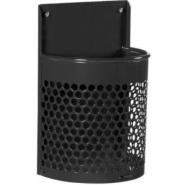 Corbeille Santiago 30 L - tôle perforée - fixation murale ou sur pied - fond ouvrant à clé - peinture cuite au four_4