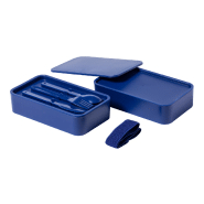Boîte à lunch en plastique PP - avec set de couverts et sangle élastique - 2 compartiments de 700 ml chacun_4