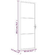 Vidaxl porte intérieure 83x201,5 cm noir verre mat et aluminium 350553_4