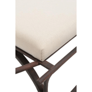 Banc luge en métal marron - assise blanche rembourrée en mousse - design élégant et original_4