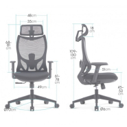 Fauteuil de Bureau Juan - Référence 6375 FR204 - Tissu synchrone avec soutien lombaire ergonomique réglable_4