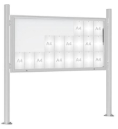 Vitrine extérieure anodisée 75 - sur poteaux oblongs - simple face - de 8 à 30 A4 - Plexi chocs_4