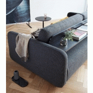 Innovation Living - Canapé convertible design Vogan tissu Mixed Dance Grey - lit 120x200 cm et méridienne_4