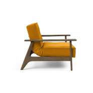 Fauteuil design convertible Innovation Living Splitback Frej - Elegance Burned Curry - Lit 90x115 cm - Accoudoirs en chêne fumé_4