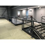 Plateforme poteaux 1 ou 2 niveaux - BCCom rayonnage - Charge de 250 à 1000 kg/m² - Acier galvanisé_4