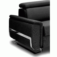 Canapé convertible express Réaumur - 140 cm - Matelas 16 cm - Pieds luge - Cuir vachette noir_4