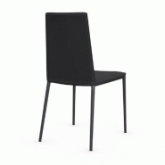 Lot de 2 chaises italiennes BOHEME - Gris - Structure en acier et assise en synderme_4